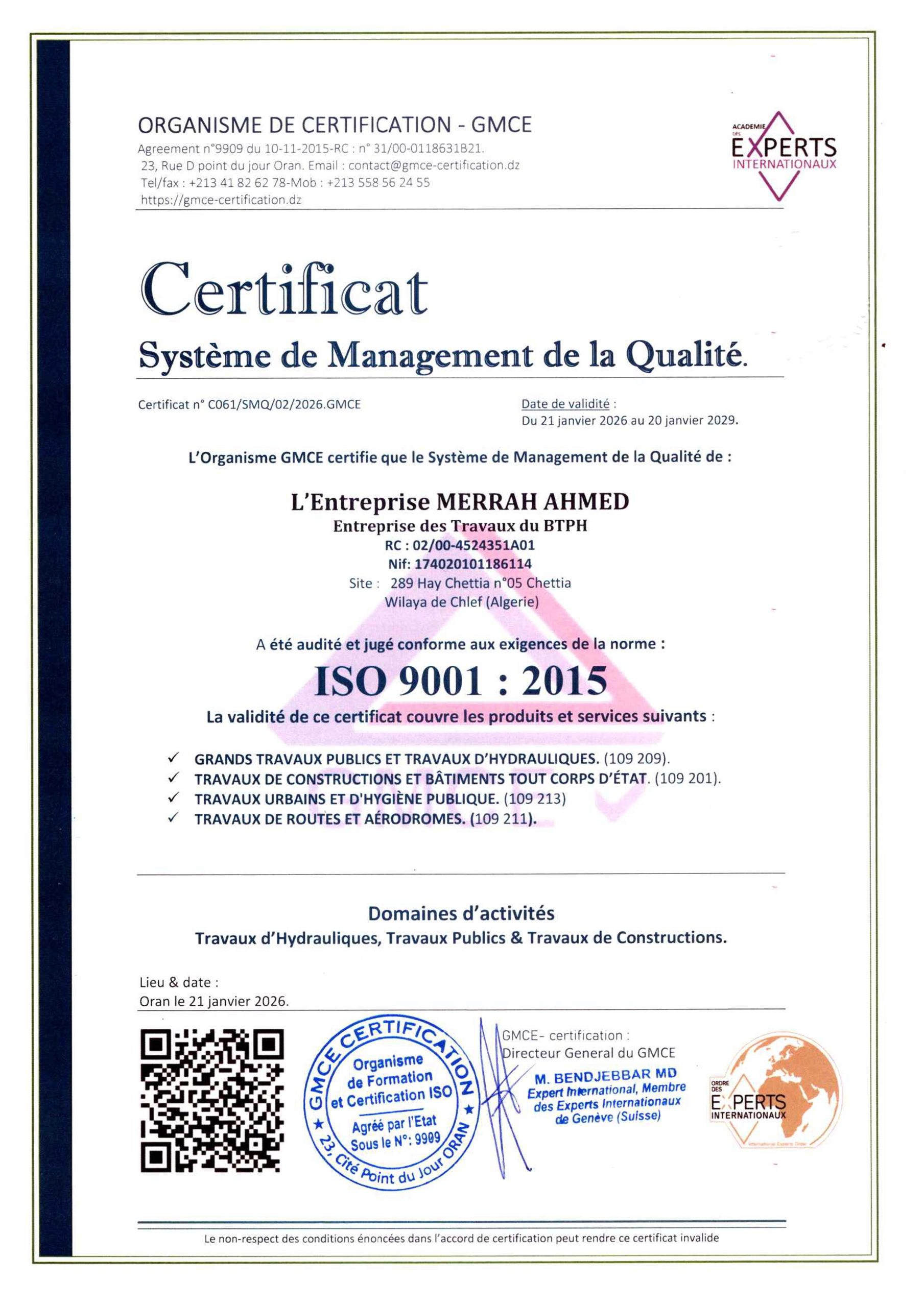 L’Entreprise MERRAH AHMED 