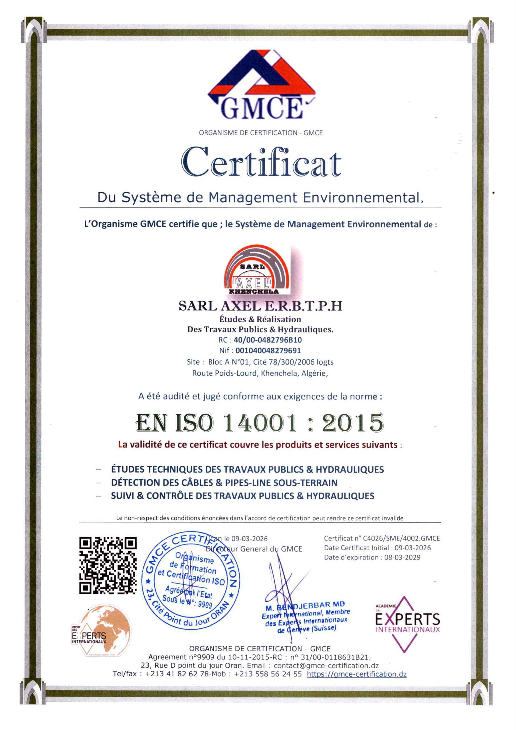 SARL AXEL E.R.B.T.P.H