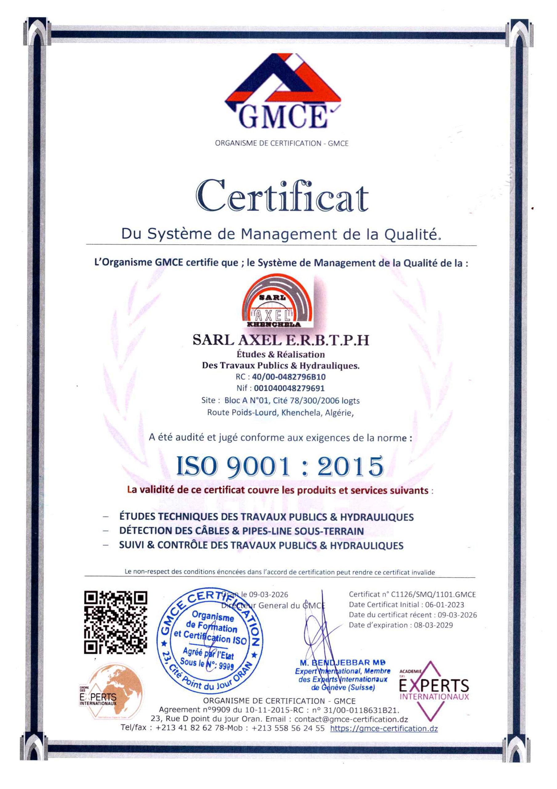 SARL AXEL E.R.B.T.P.H
