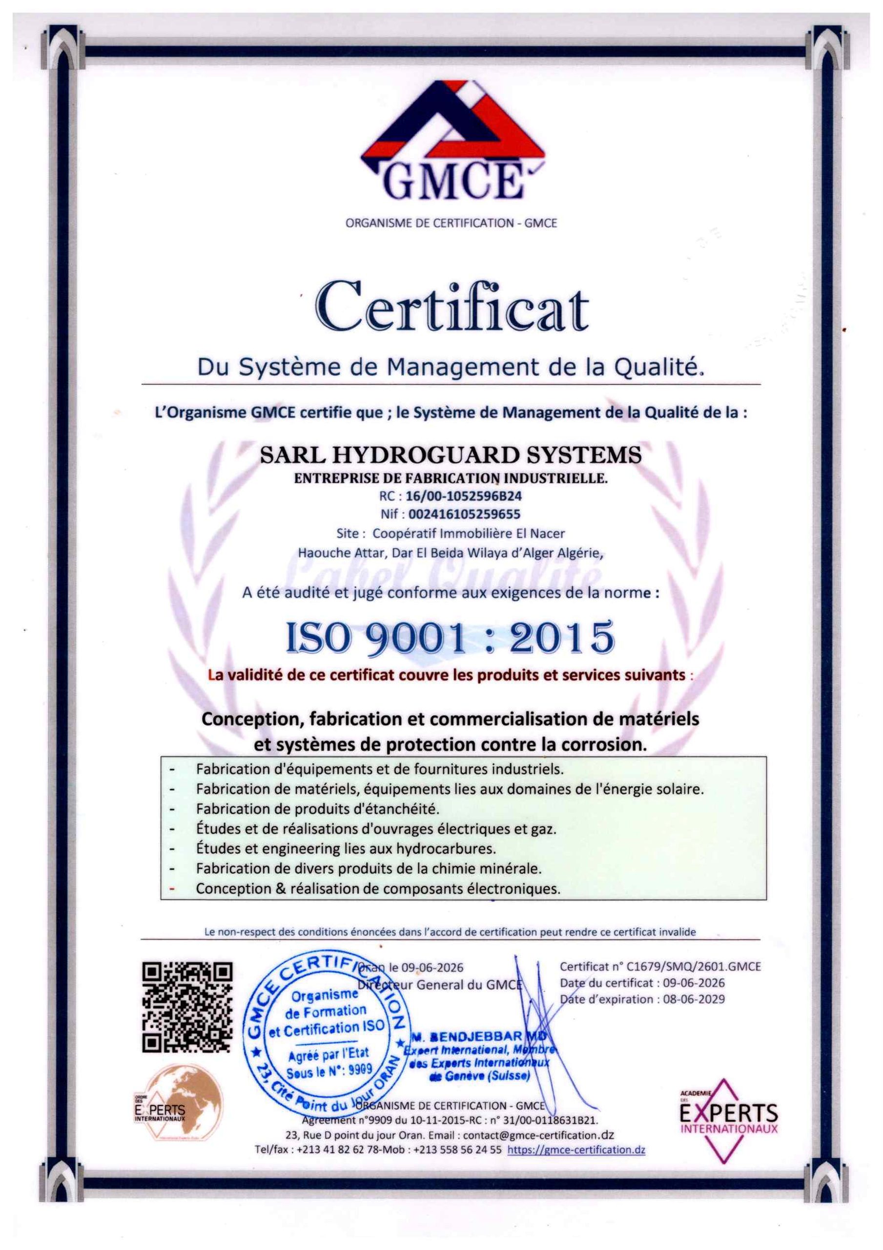SARL HYDROGUARD SYSTEMS 
