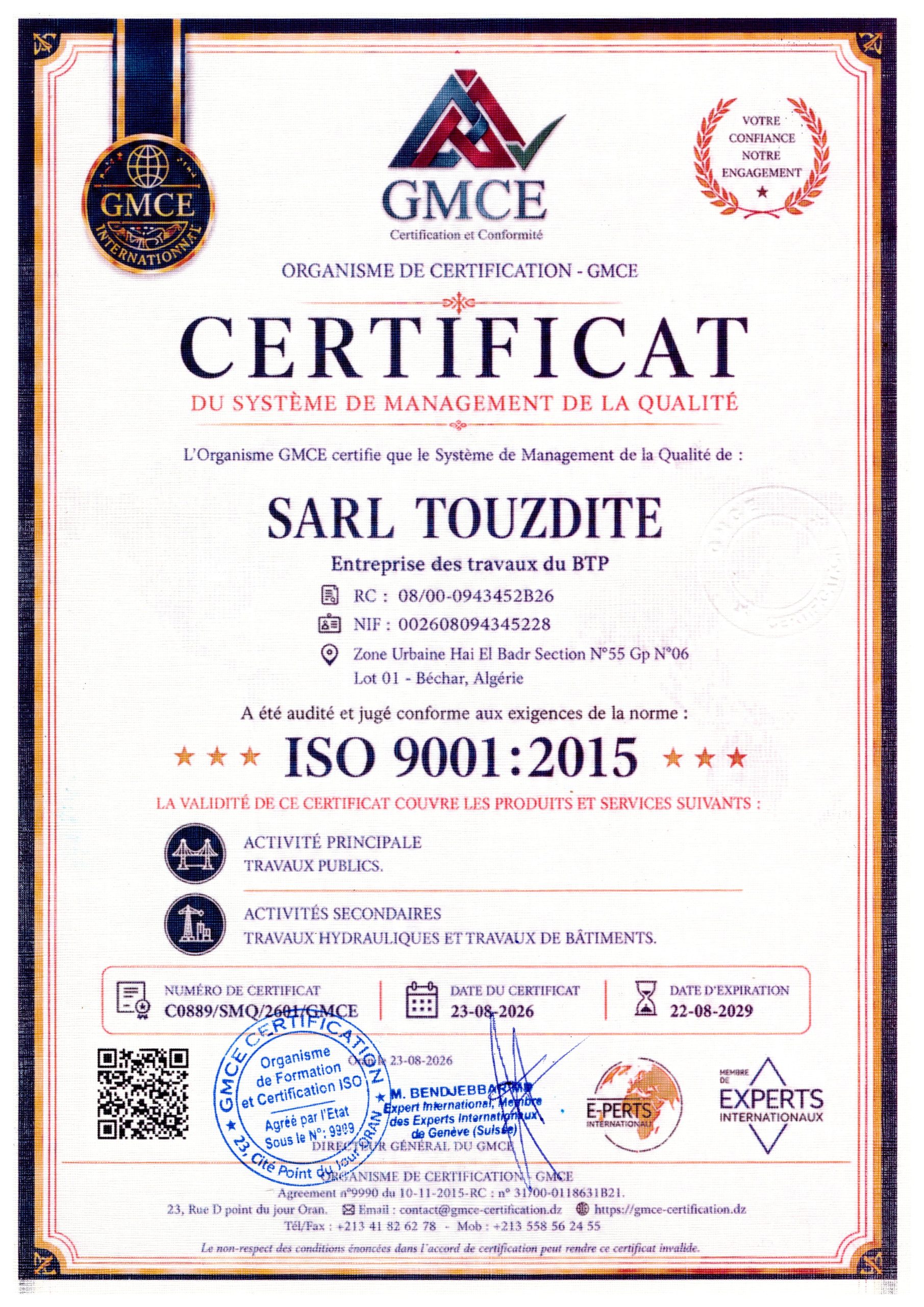 SARL TOUZDITE