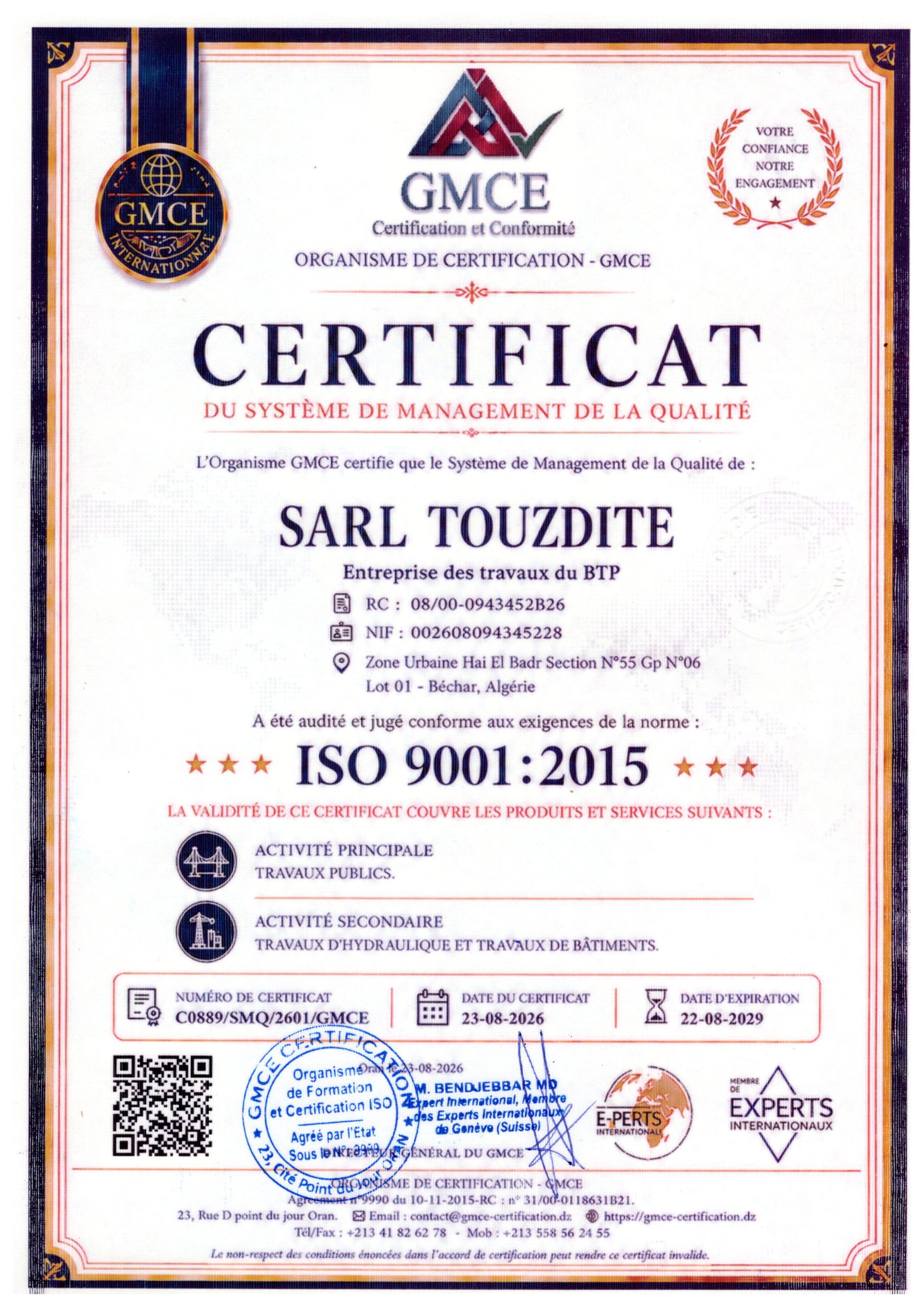 SARL TOUZDITE